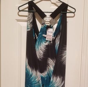 Junior's  green and black halter dress